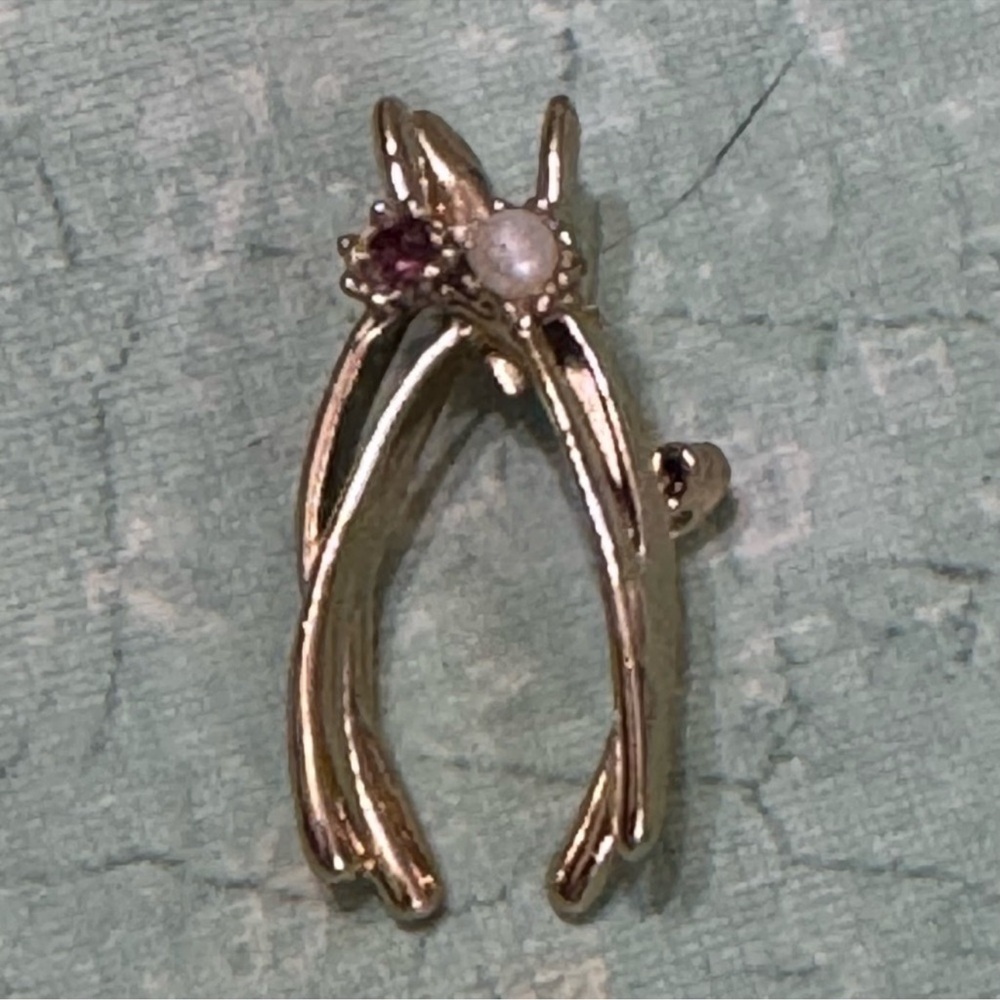 VINTAGE WISHBONES BROOCH PIN